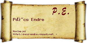 Pécs Endre névjegykártya