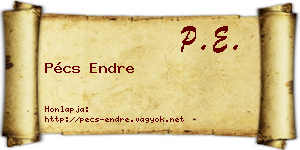 Pécs Endre névjegykártya