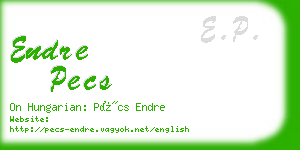 endre pecs business card